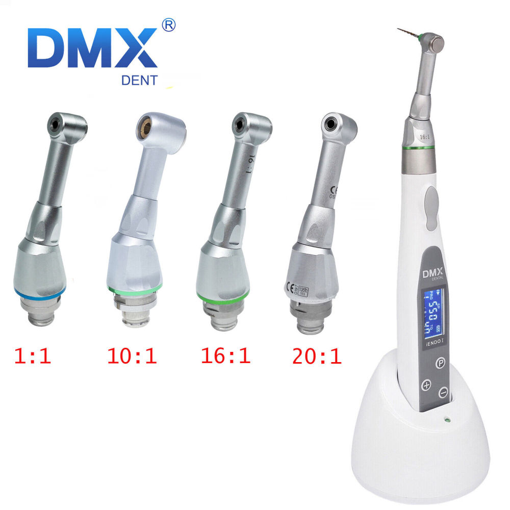 DMXDENT 1:1 / 10:1 / 16:1 / 20:1 Dental Wireless LED Endo Motor Root Canal Treatment / Contra Angle Head