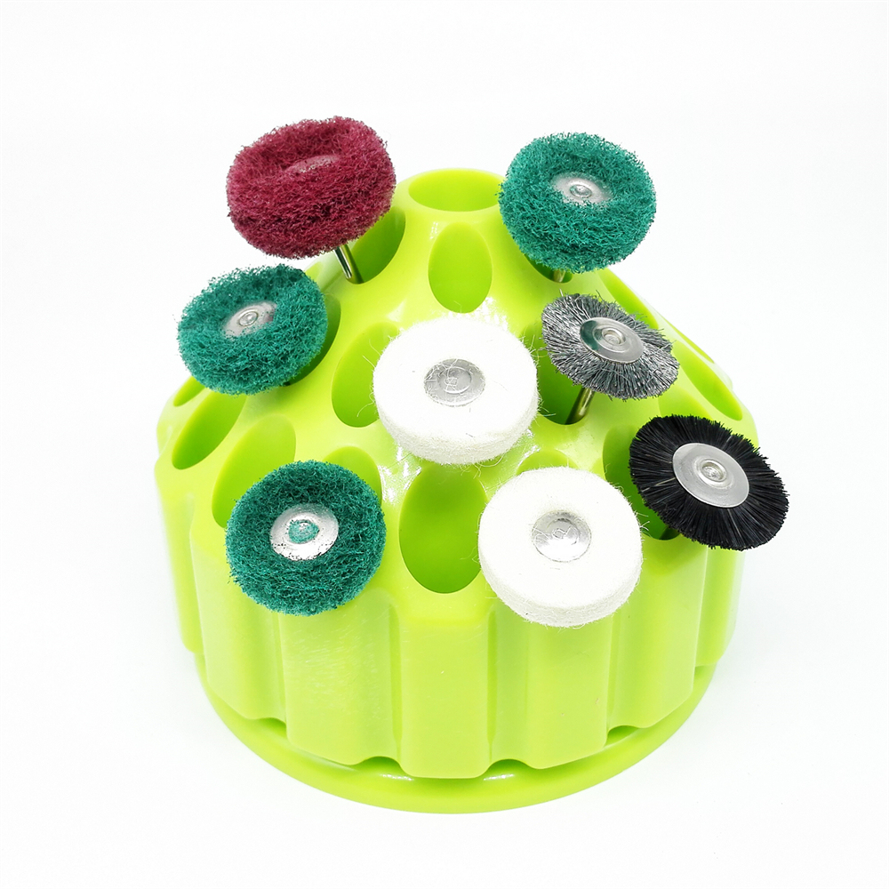 Dental 360 Degree Rotation Polishing Burs Storage Holder 35Holes Blue/Green