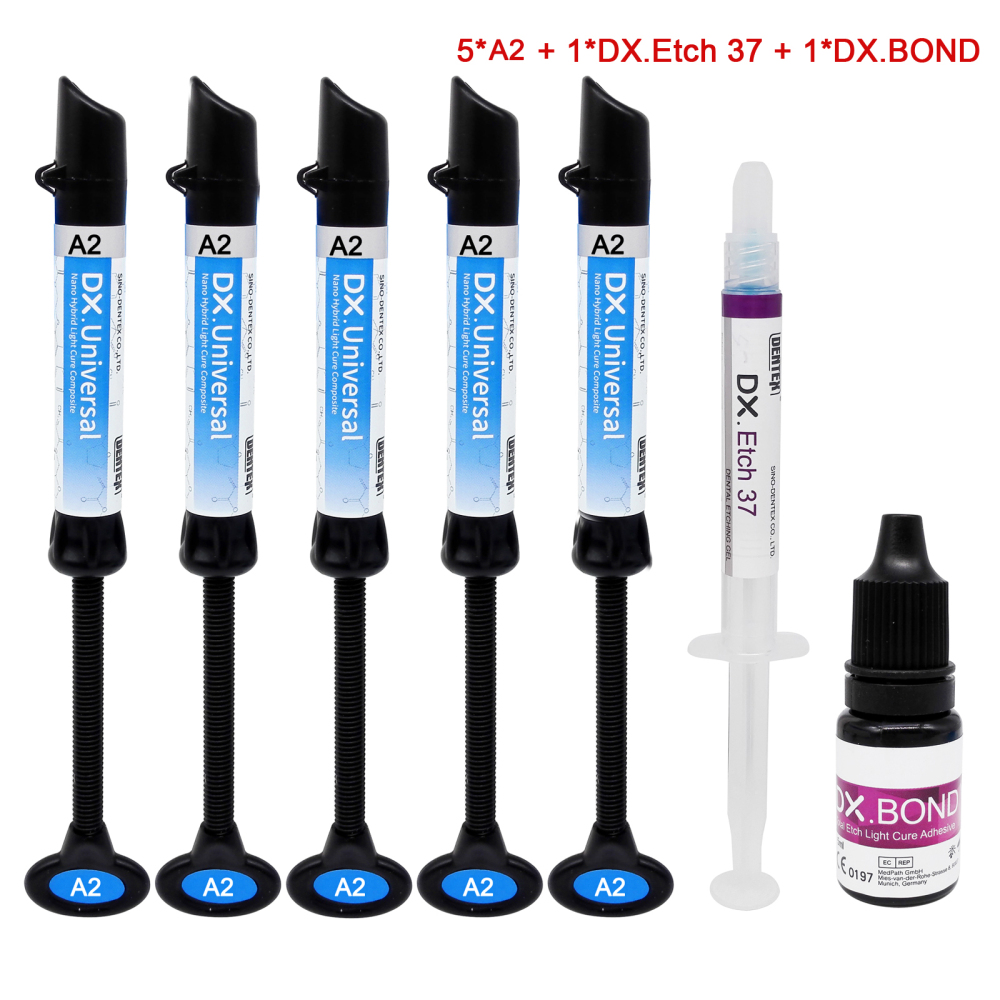 DX.Universal Dental Light Cure Composite Resin Kit Shade Etching Gel Adhesive