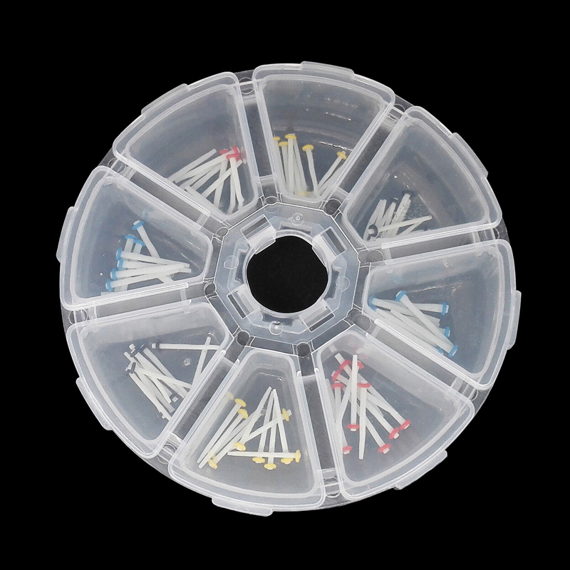 `Dental Endo Fiber Post Screw Glass Straight Thread Teeth Restorative 80pcs/Box