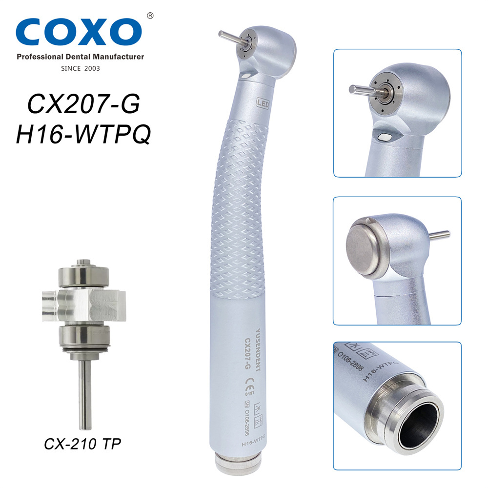 COXO YUSENDENT CX207-G H16-WTPQ / H16-WSPQ Dental Fiber Optic High Speed Air Turbine Handpiece