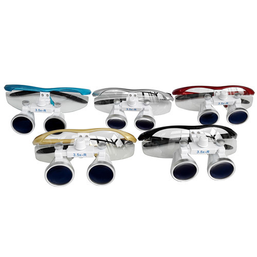 ****3.5X-R Dental Medical Binocular Optical Glass Loupe Flip Grip with LED headlight