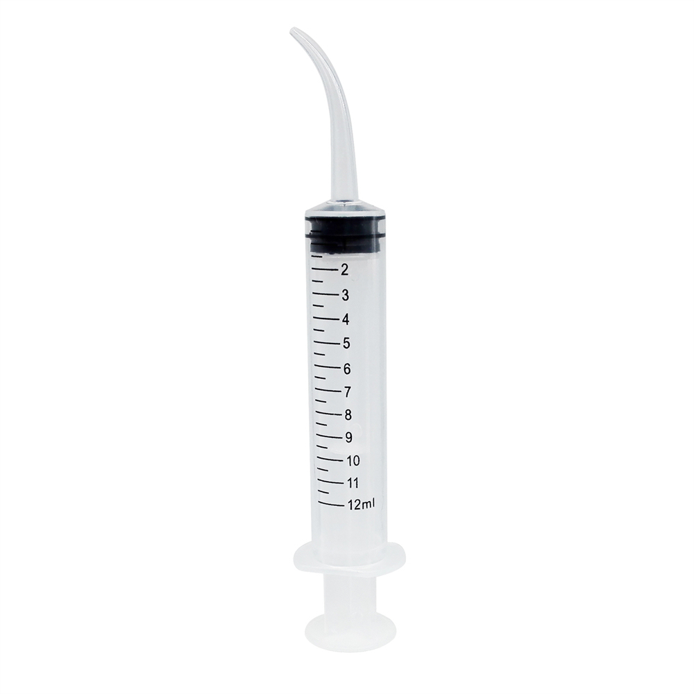 10Pcs Dental Disposable Irrigation Syringe Curved Tip Utility Hobby Tools 12CC