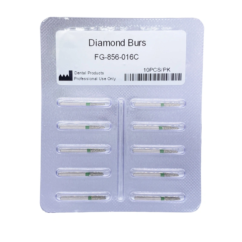 Dental Diamond Burs FG 856/016C Round End Taper Coarse Grit Green High ...
