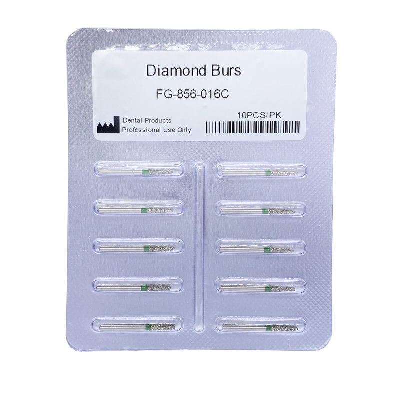 Dental Diamond Burs FG 856/016C Round End Taper Coarse Grit Green High Speed Bur