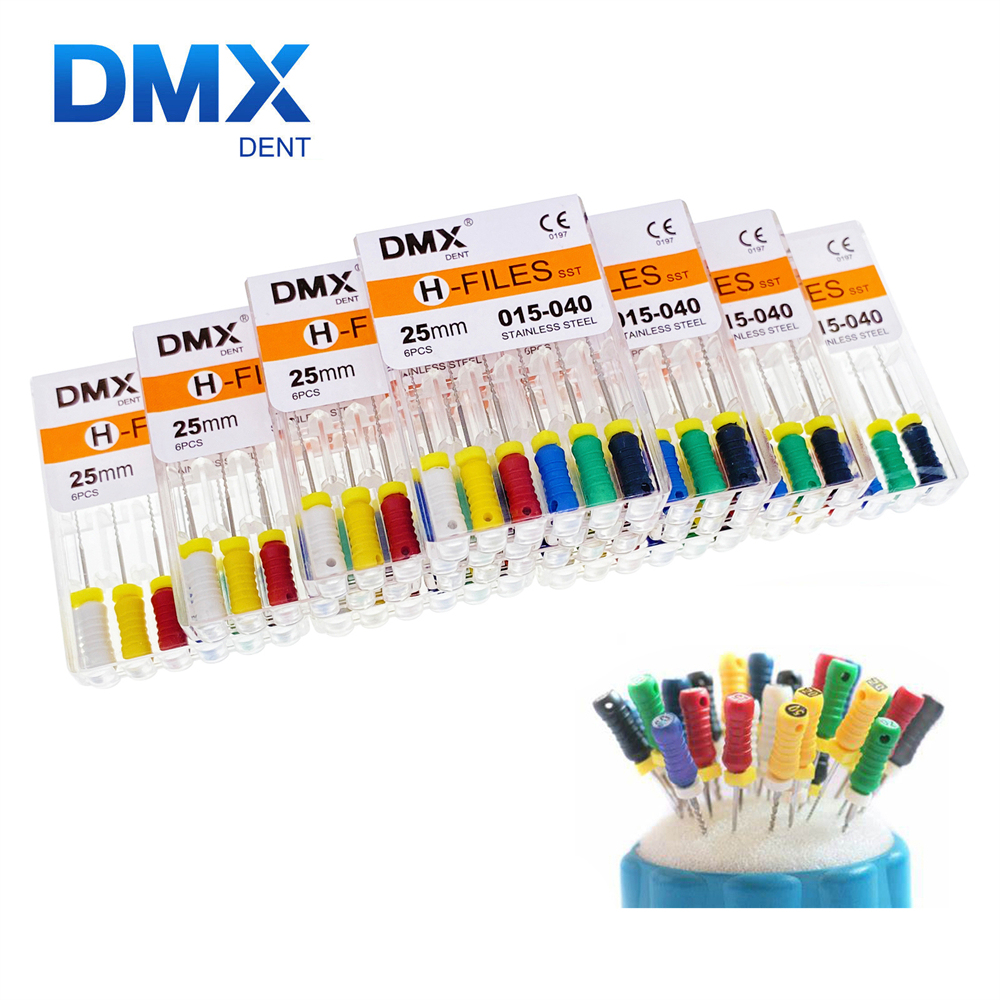 DMXDENT Dental Stainless Steel Endodontic Root Canal Hand Use Files H-File 21mm/25mm/31mm