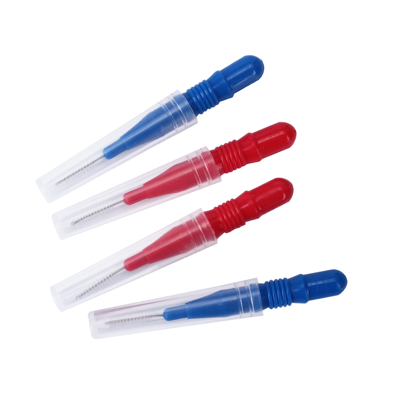 `Dental Plastic Interdental Brush Floss Sticks Tooth Head Oral Hygiene Red/Blue 50 Pcs