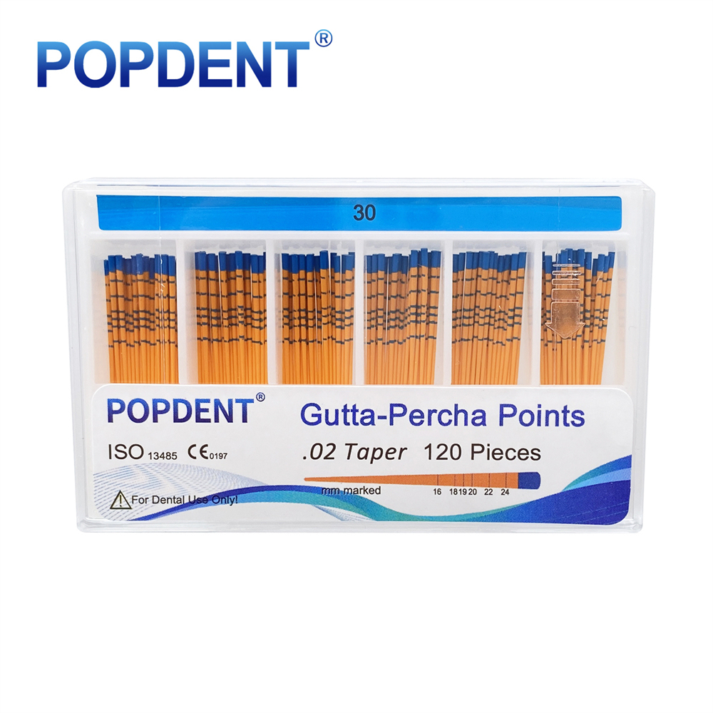 POPDENT Dental Gutta Percha Points Taper 0.02/0.04/0.06 15#-40# For Endo Use