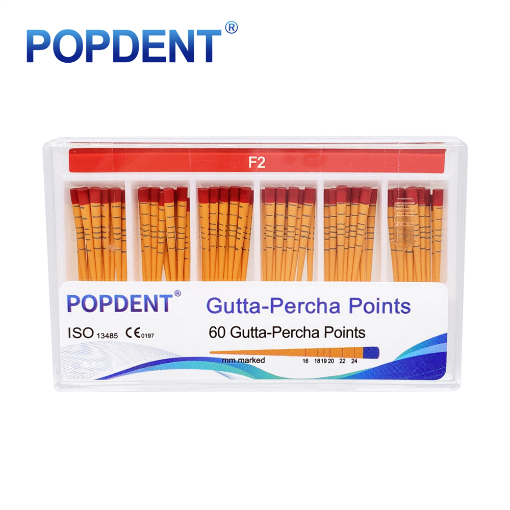 60Pcs POPDENT Dental Endodontic Gutta Percha Points F1/F2/F3