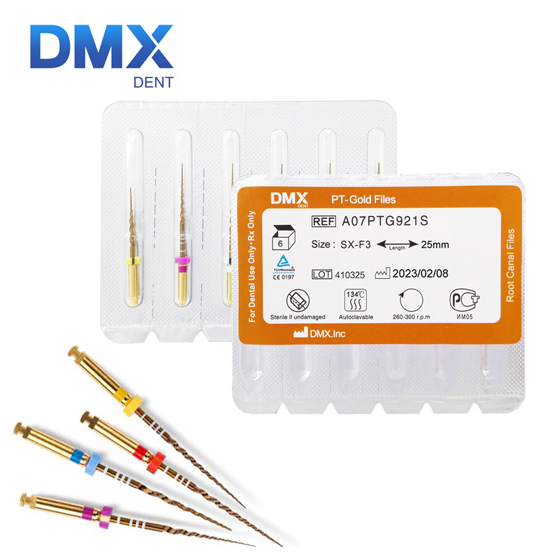 DMXDENT Dental Endodontic NITI Endo Rotary Files Gold Taper Engine Use + Free Gift