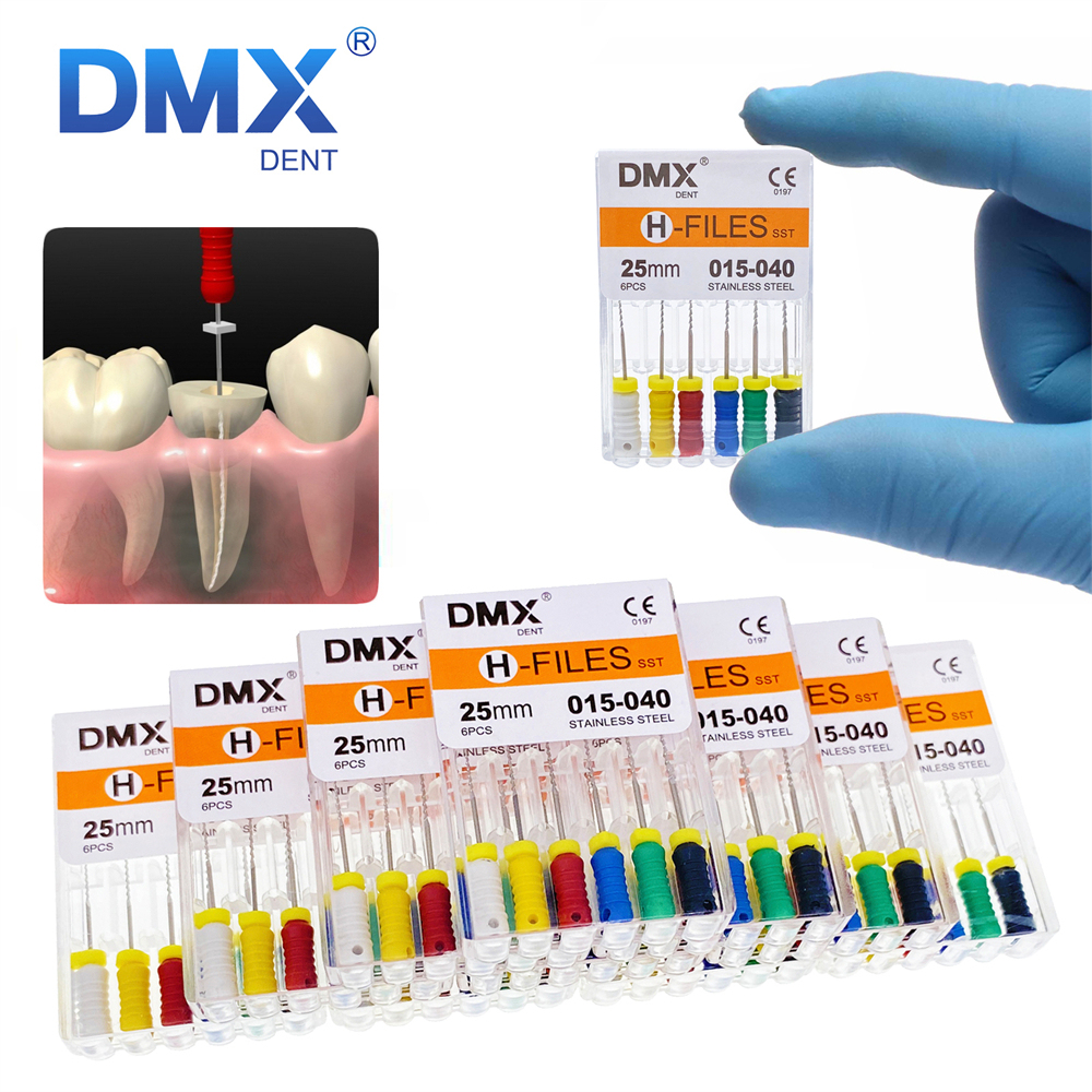 DMXDENT Dental Stainless Steel Endodontic Root Canal Hand Use Files H-File 21mm/25mm/31mm