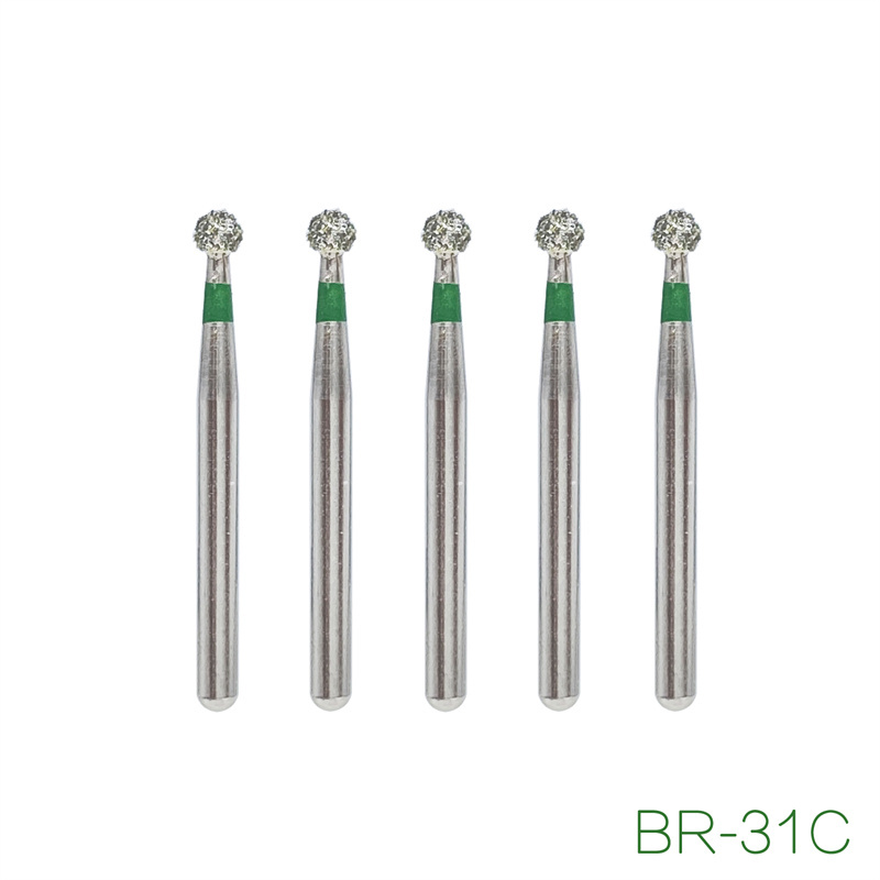 DMXDENT Diamond BR-31C Burs BR Ball Round Dental FG 1.6mm Bur For High Speed Handpiece