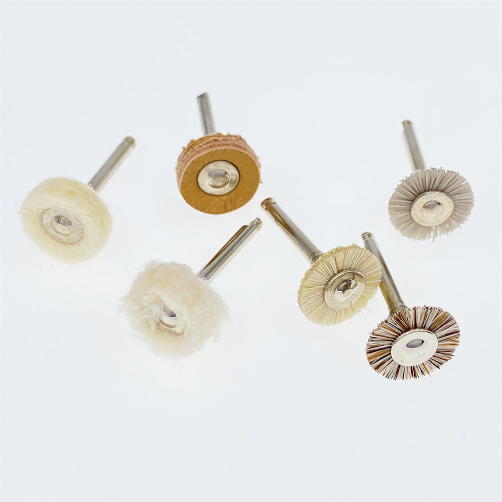 20 Pcs Dental RA Goat Hair Polishing Brush Buffing Wheel 2.35mm For Rotary Tools