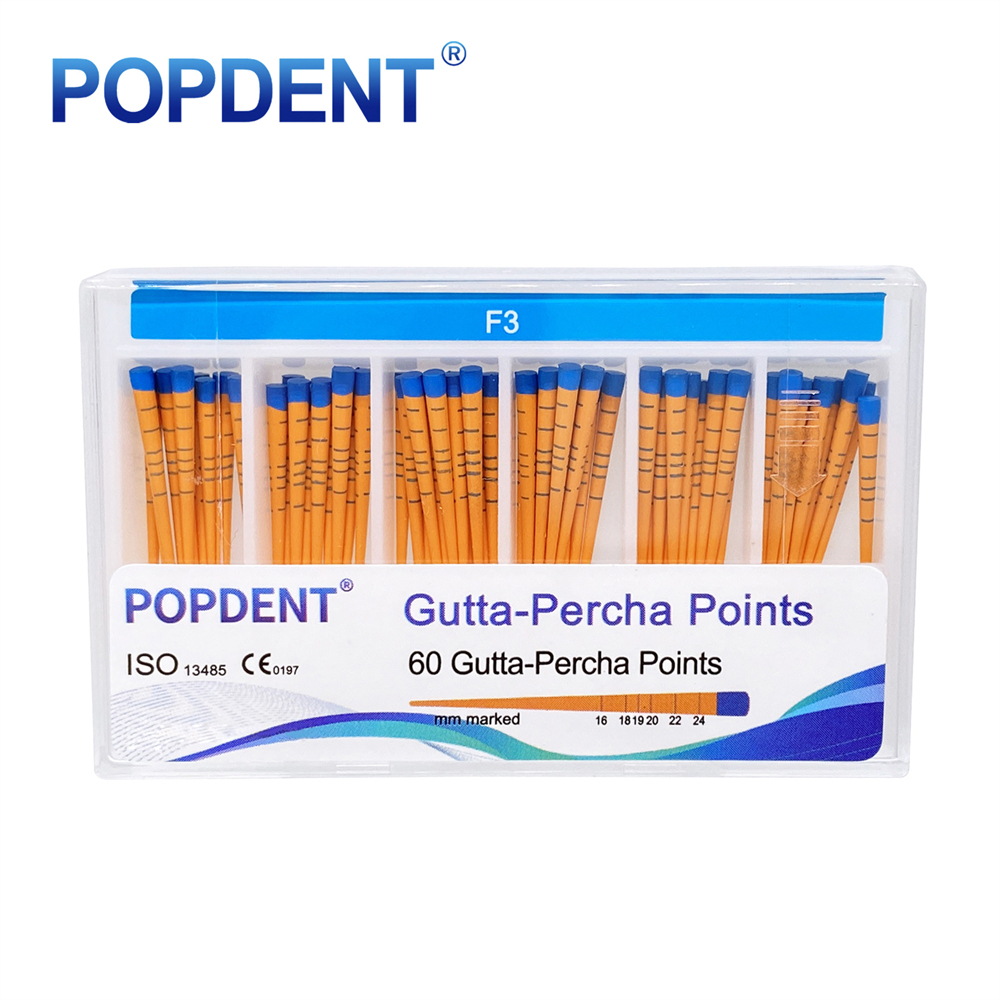 60Pcs POPDENT Dental Endodontic Gutta Percha Points F1/F2/F3