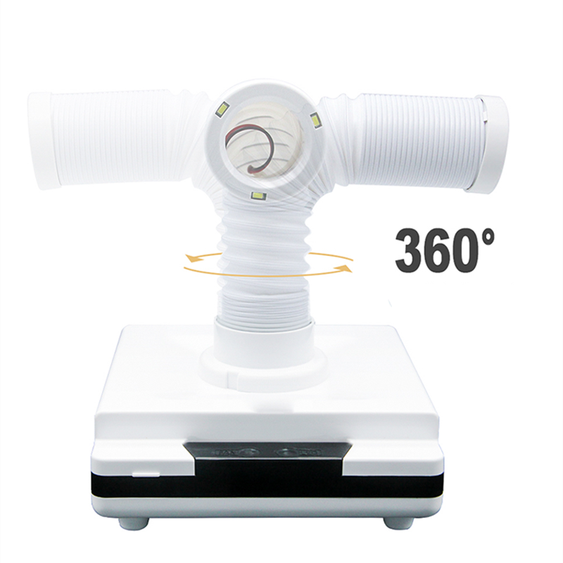 **Portable Nail Dental Lab Desktop Dust Collector Suction Box with 3 LED 60W