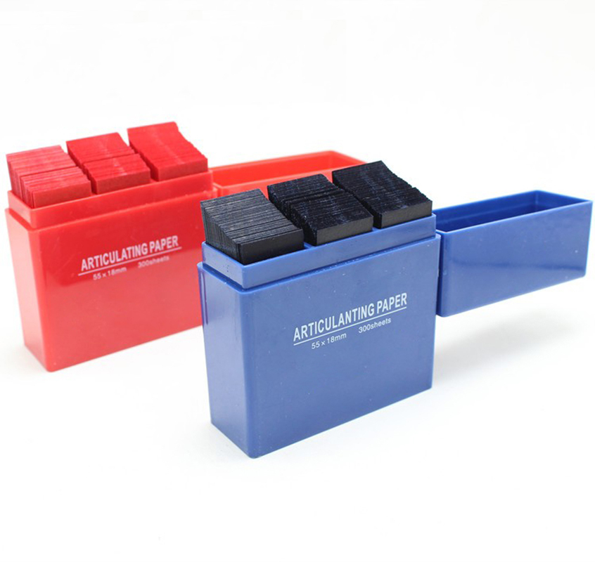`300 Sheets Dental Bausch Articulating Paper Double Sided Strips Blue/Red Soft