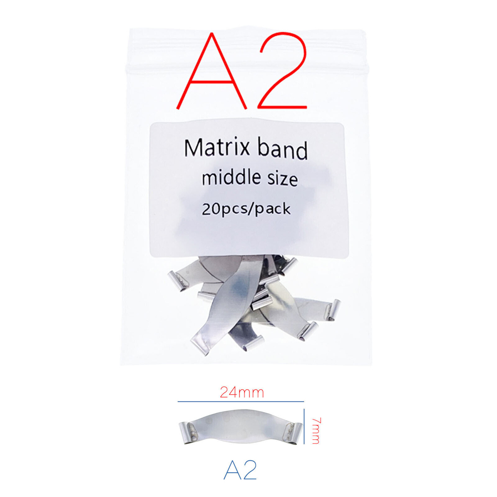Dental Saddle Contoured Metal Matrices Matrix Band 20Pcs/Pack