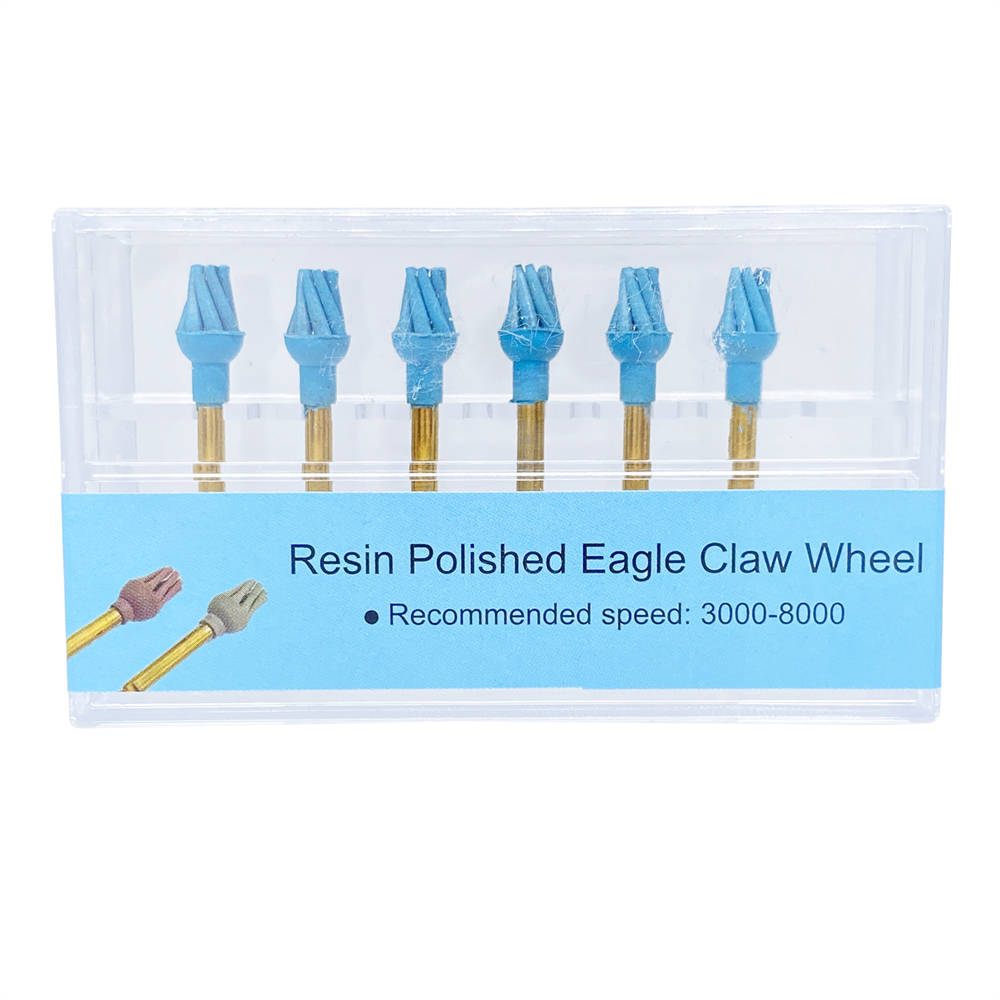 6Pcs/Box Dental Resin Polish Eagle Claw Wheel Brush For Posterior Teeth