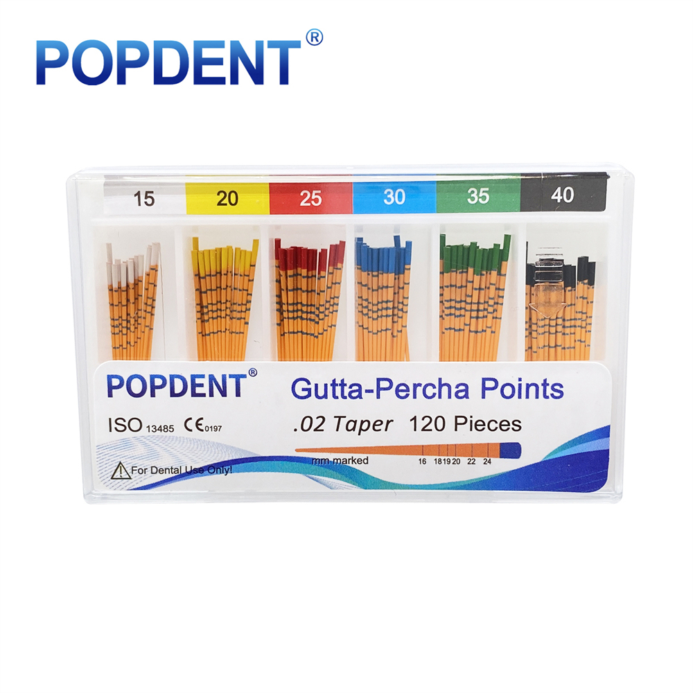 POPDENT Dental Gutta Percha Points Taper 0.02/0.04/0.06 15#-40# For Endo Use