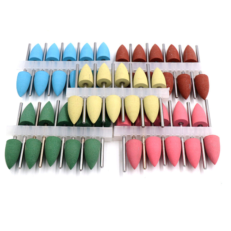 *Dental Silicone Rubber Polishers Diamond Polishing Burs 2.35Mm Shank 10Pcs /Set
