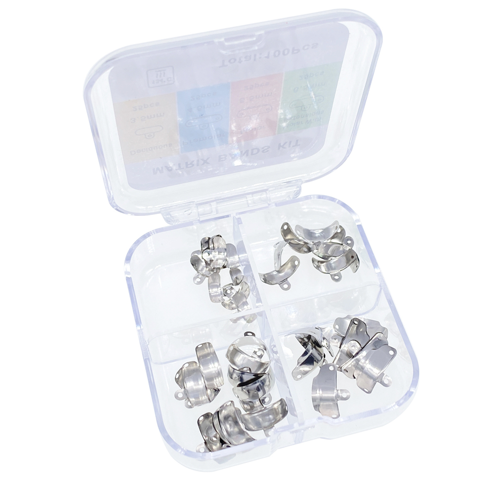 3.5-6.5mm Dental Matrix Bands Ring Sectional Matrice Clamp 100Pcs/Box