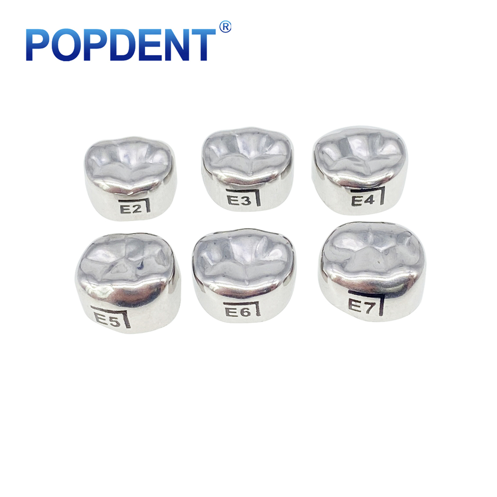 5Pcs POPDENT Dental Kids Crown Primary Molar Pediatric Crowns stainless steel 48 Sizes