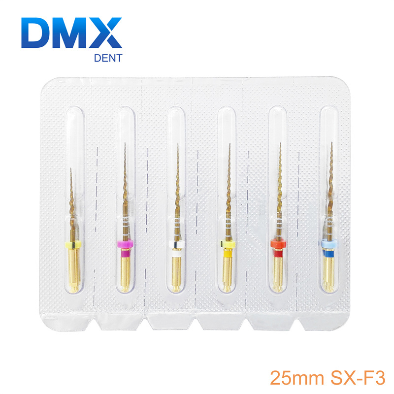 DMXDENT Dental Endodontic NITI Endo Rotary Files PT-Gold Taper Engine Use + Free Gift