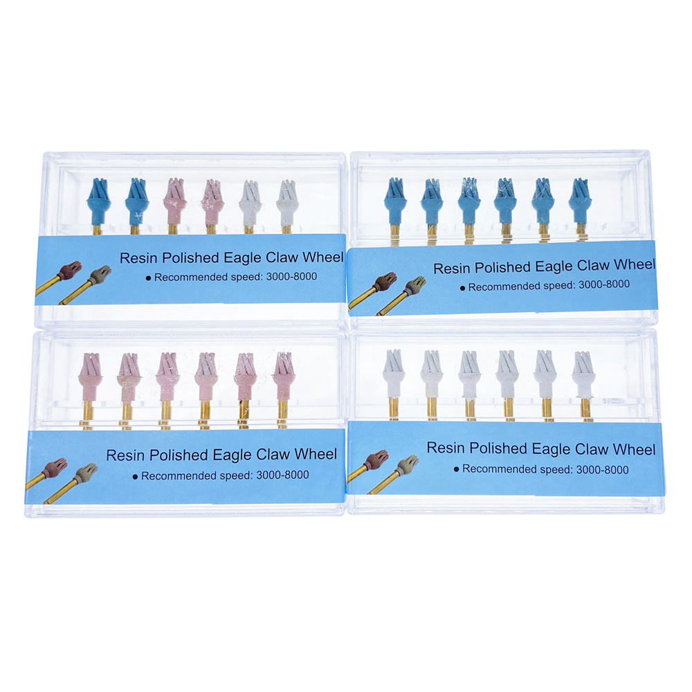 6Pcs/Box Dental Resin Polish Eagle Claw Wheel Brush For Posterior Teeth
