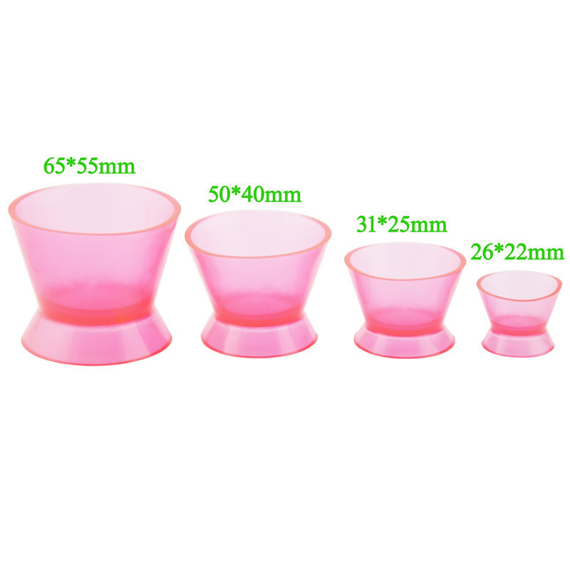**4 Pcs/Set Dental Lab Flexible Rubber Silicone Mixing Impression Bowls