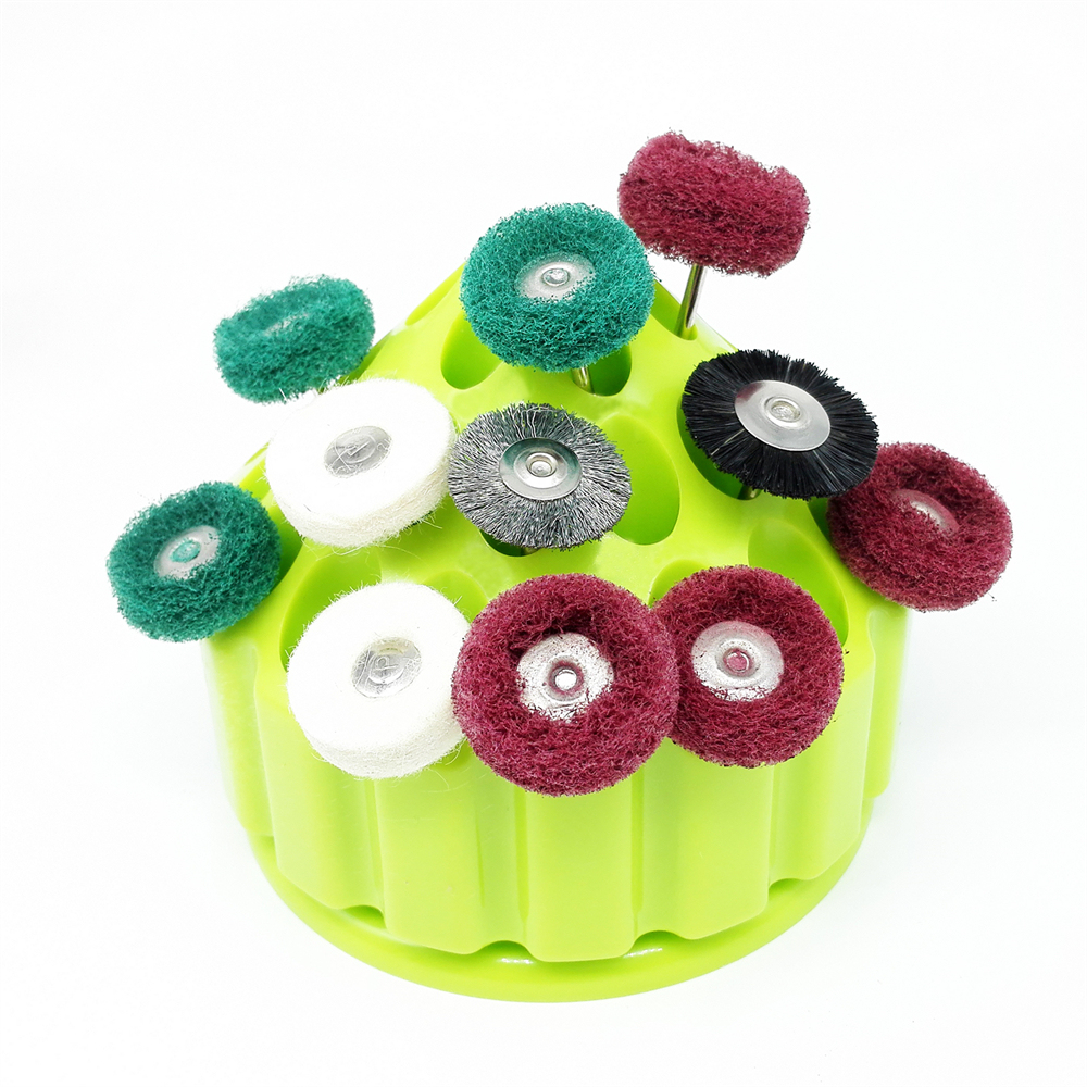 Dental 360 Degree Rotation Polishing Burs Storage Holder 35Holes Blue/Green