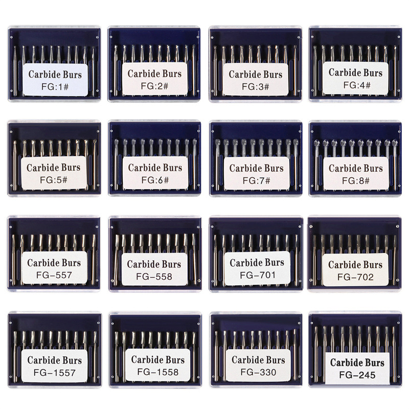 Dental Round Carbide Steel Drills Burs FG Bur for High Speed Handpiece