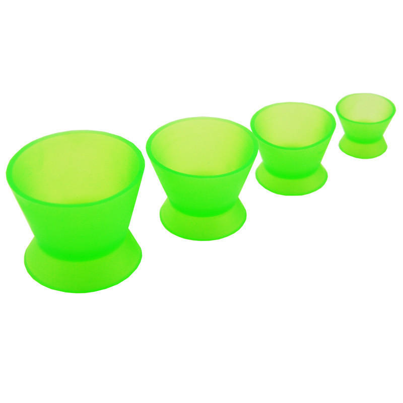 **4 Pcs/Set Dental Lab Flexible Rubber Silicone Mixing Impression Bowls