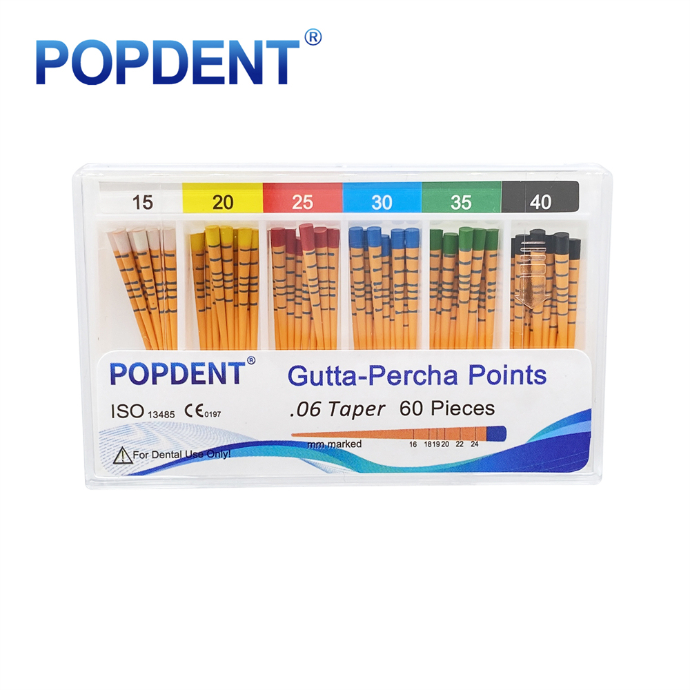 POPDENT Dental Gutta Percha Points Taper 0.02/0.04/0.06 15#-40# For Endo Use