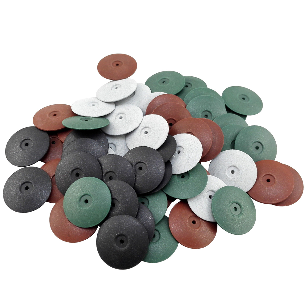 100 Pcs Dental Disc Wheels Rubber Grinding Polishing Rotary For Low Speed Machin