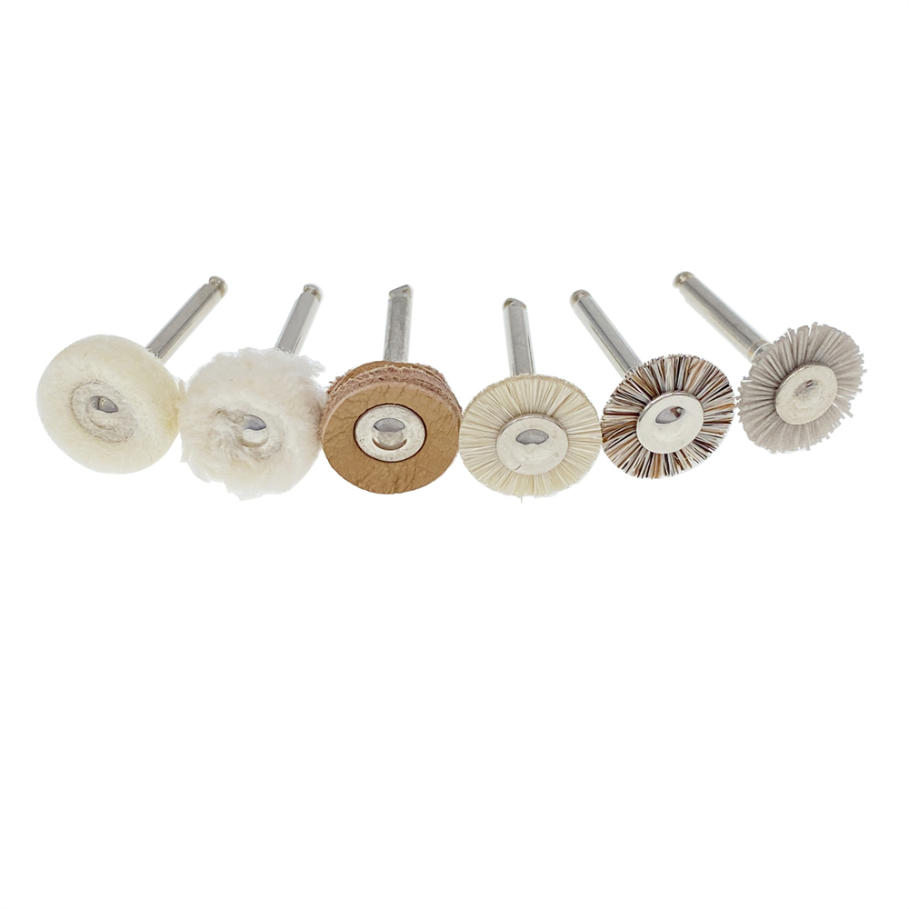 20 Pcs Dental RA Goat Hair Polishing Brush Buffing Wheel 2.35mm For Rotary Tools