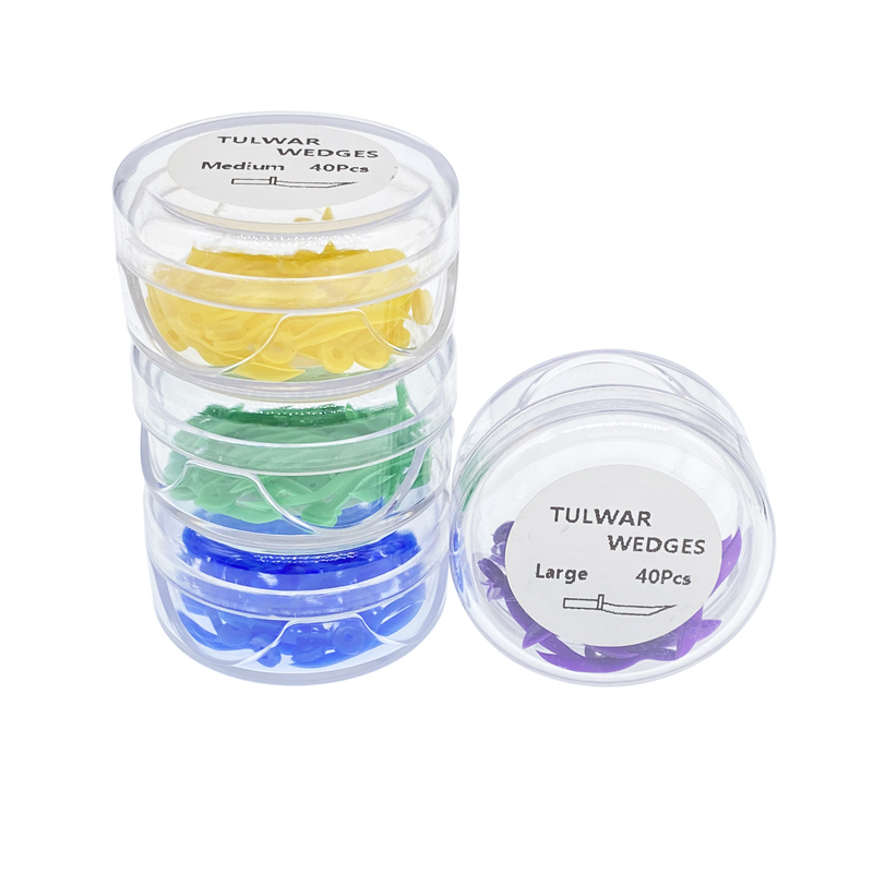 Dental Disposable Plastic Poly-Wedges with Holes 4 Sizes L/M/S/XS 40Pcs/Box