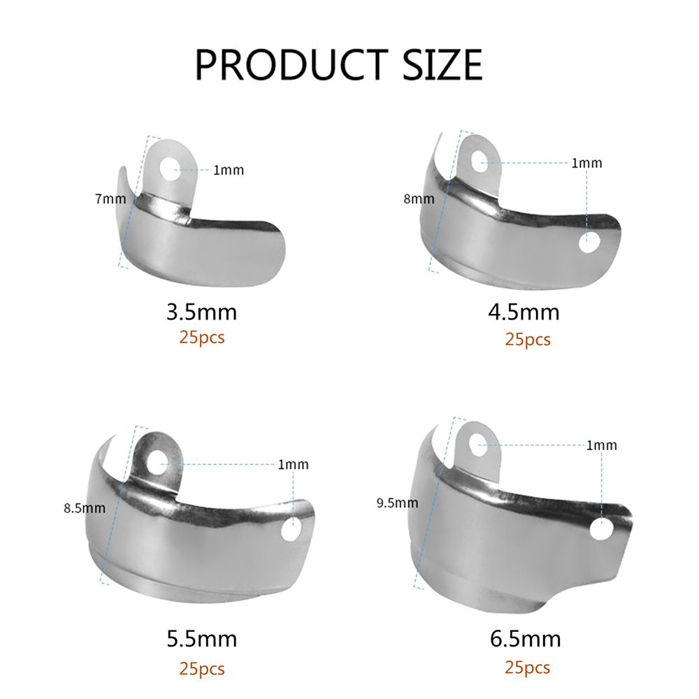 3.5-6.5mm Dental Matrix Bands Ring Sectional Matrice Clamp 100Pcs/Box