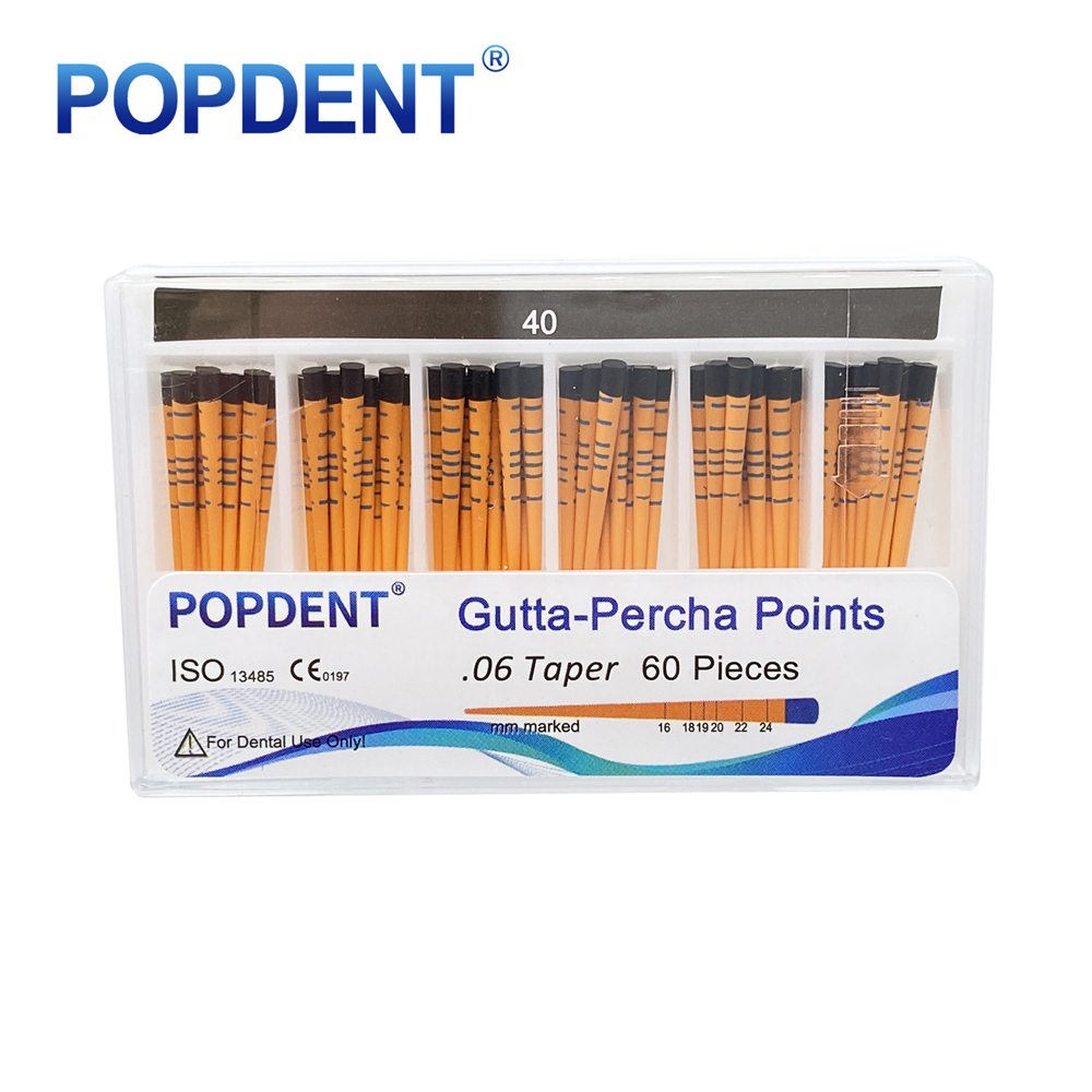 POPDENT Dental Gutta Percha Points Taper 0.02/0.04/0.06 15#-40# For Endo Use