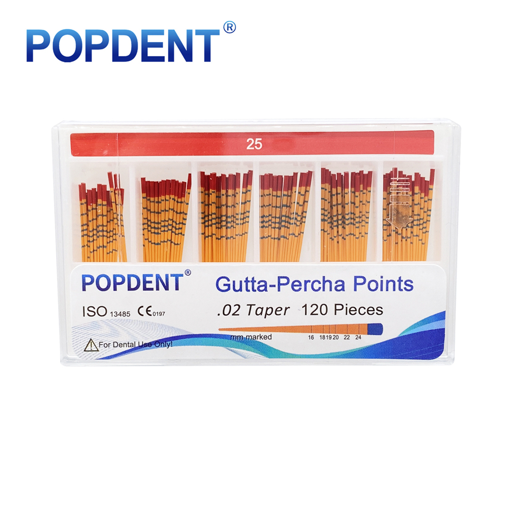 POPDENT Dental Gutta Percha Points Taper 0.02/0.04/0.06 15#-40# For Endo Use