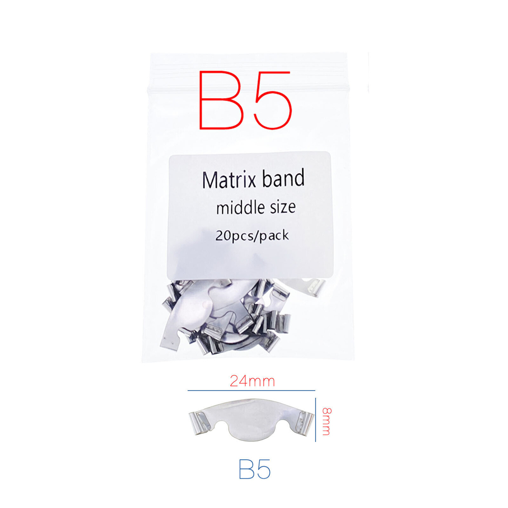 Dental Saddle Contoured Metal Matrices Matrix Band 20Pcs/Pack