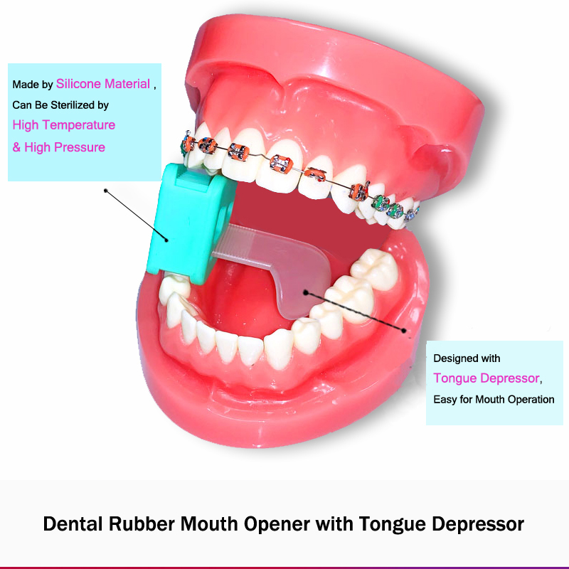 `Dental Oral Care Rubber Bite Mouth Opener Retractor Intraoral Support Mouth Prop with Tongue Depressor