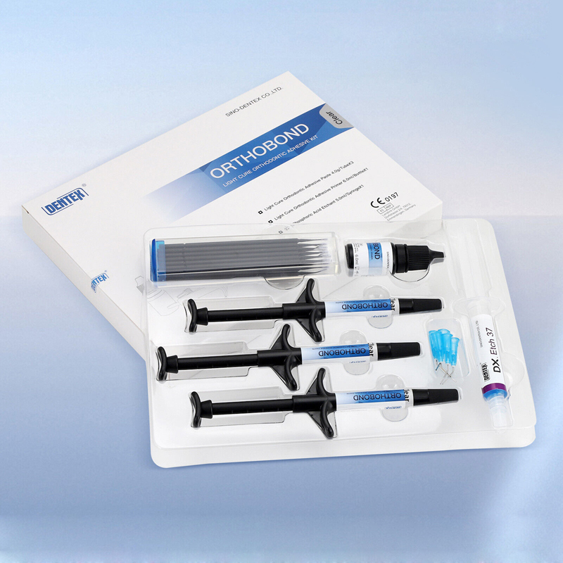 DENTEX Clear/Blue Dental Orthodontic Bonding Acid Etchan Light Cure Adhesive Kit