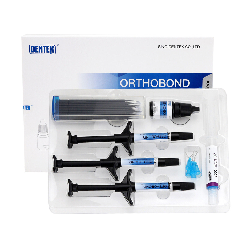 DENTEX Clear/Blue Dental Orthodontic Bonding Acid Etchan Light Cure Adhesive Kit