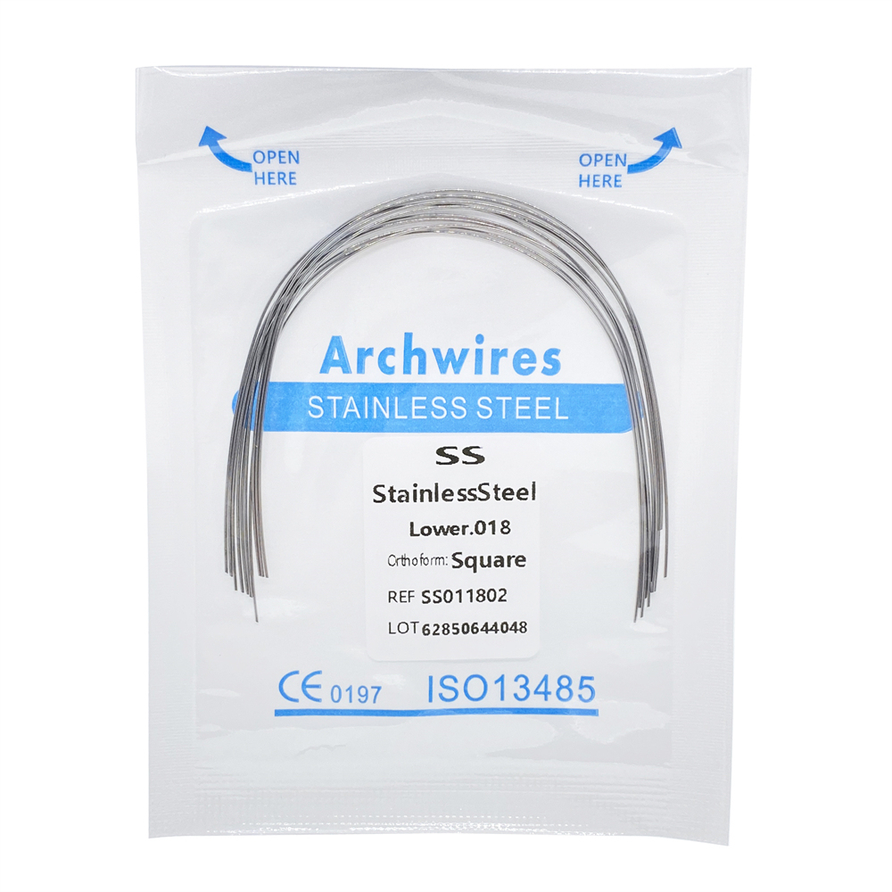 10Pcs Dental Orthodontic Round Arch Wire Stainless Steel Square Form