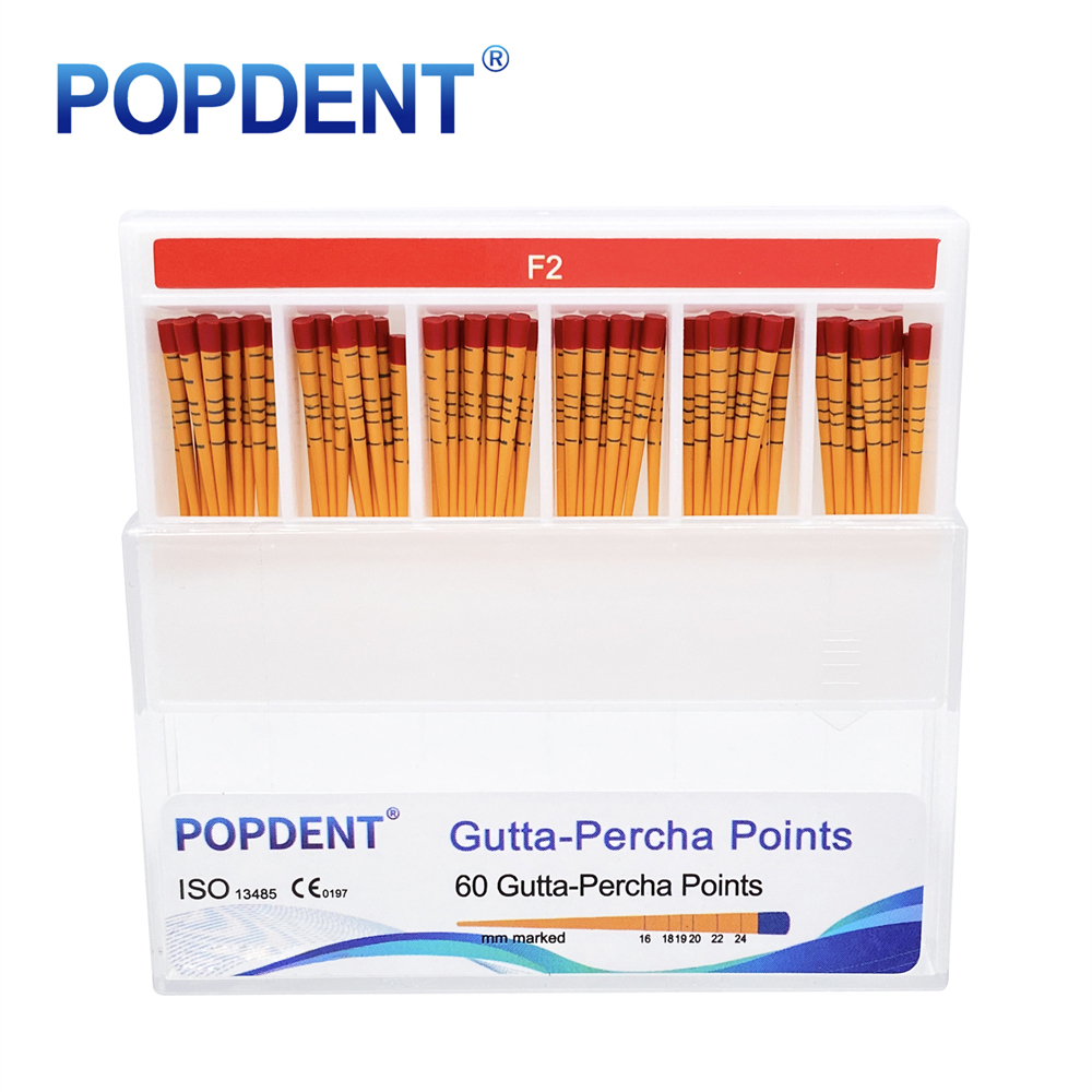 60Pcs POPDENT Dental Endodontic Gutta Percha Points F1/F2/F3