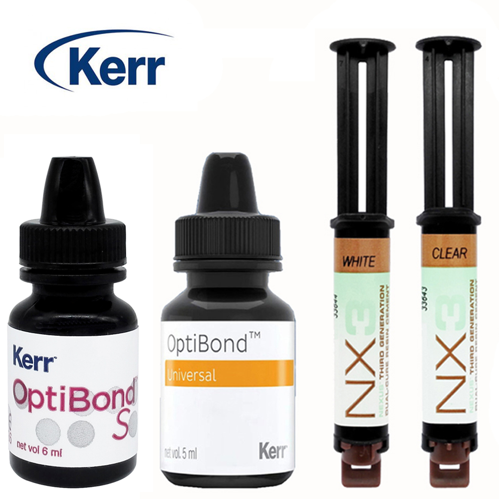 KERR Dental NX3 Dual Cure Adhesive Cement/Tips/8rd Gen OptiBond Universal 5ML