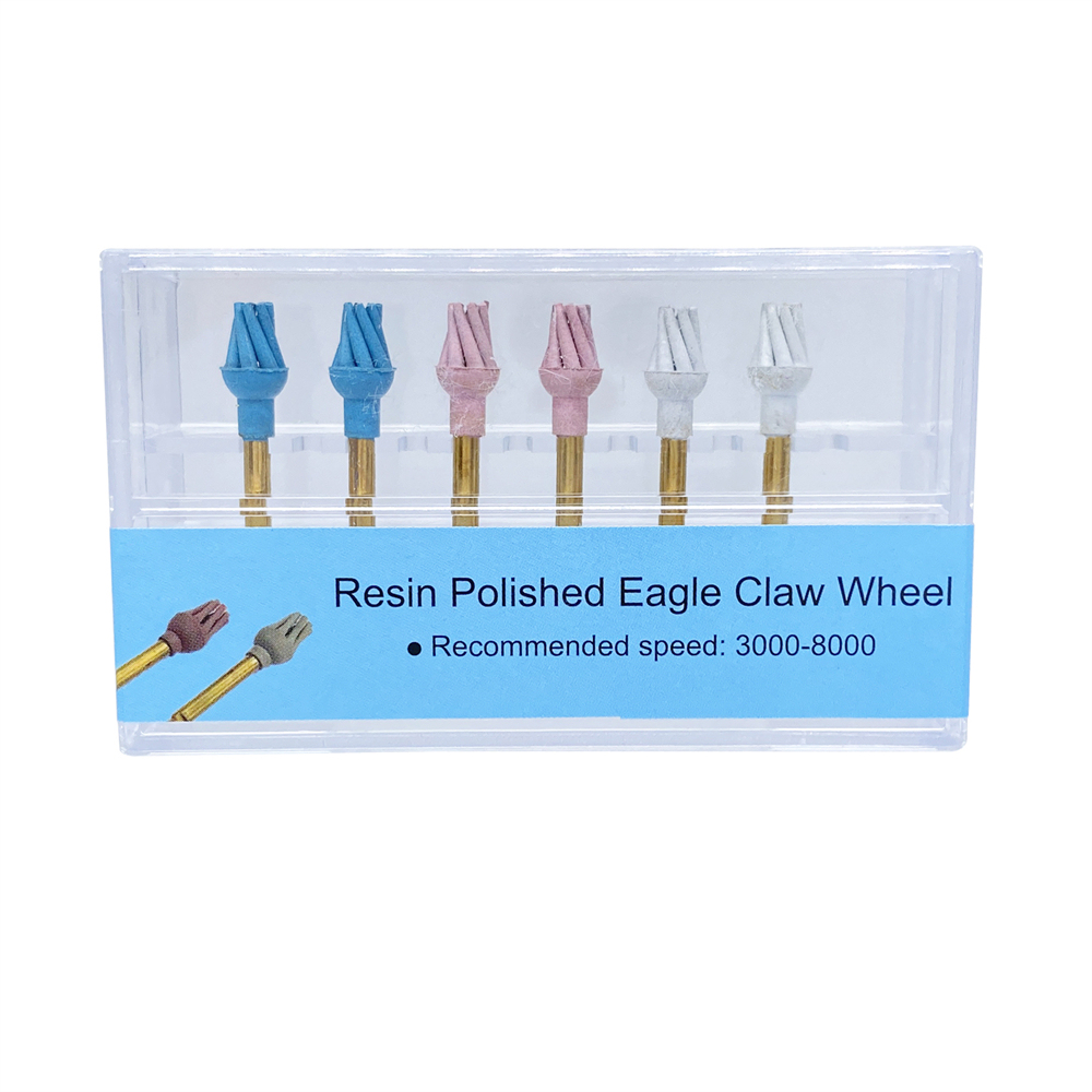 6Pcs/Box Dental Resin Polish Eagle Claw Wheel Brush For Posterior Teeth