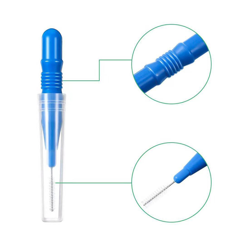 `Dental Plastic Interdental Brush Floss Sticks Tooth Head Oral Hygiene Red/Blue 50 Pcs