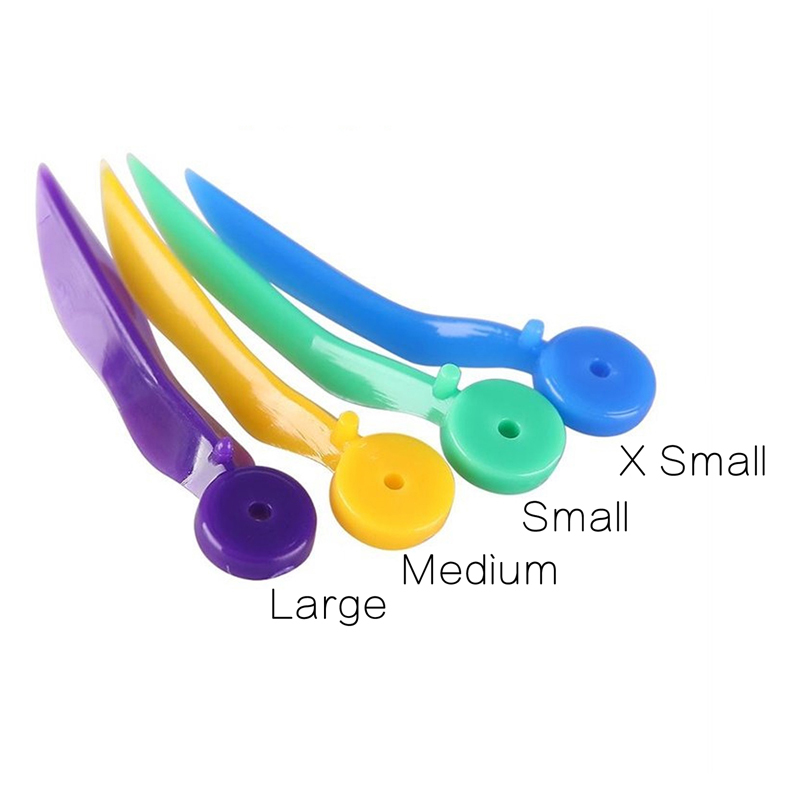 Dental Disposable Plastic Poly-Wedges with Holes 4 Sizes L/M/S/XS 40Pcs/Box