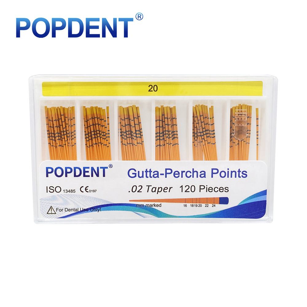 POPDENT Dental Gutta Percha Points Taper 0.02/0.04/0.06 15#-40# For Endo Use